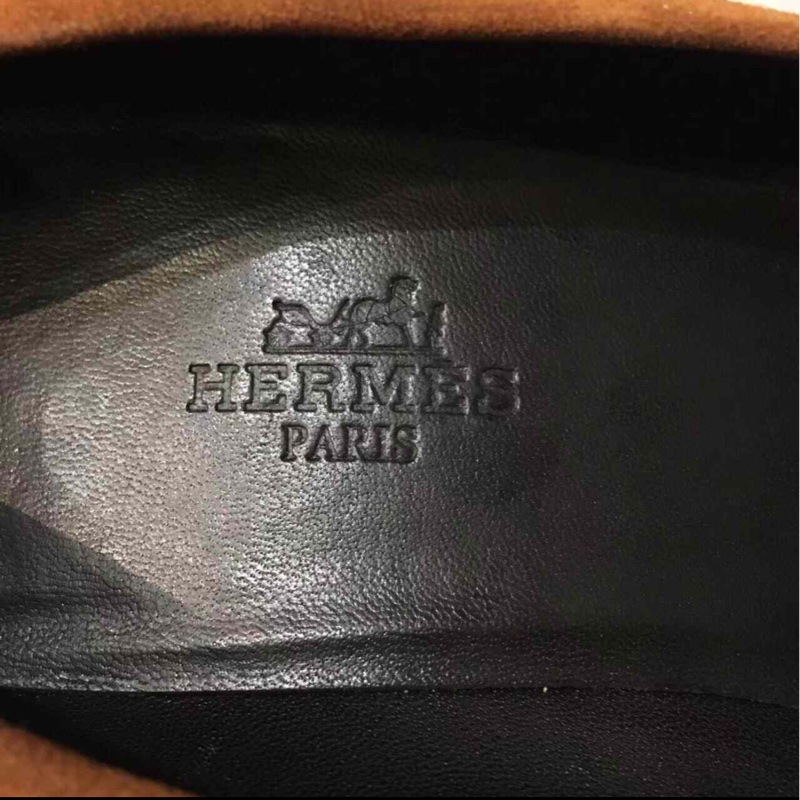 【97新✨超級低價🤩復古有氣質💫】Hermes愛馬仕中古高跟鞋37碼 鹿絨皮棕色-7