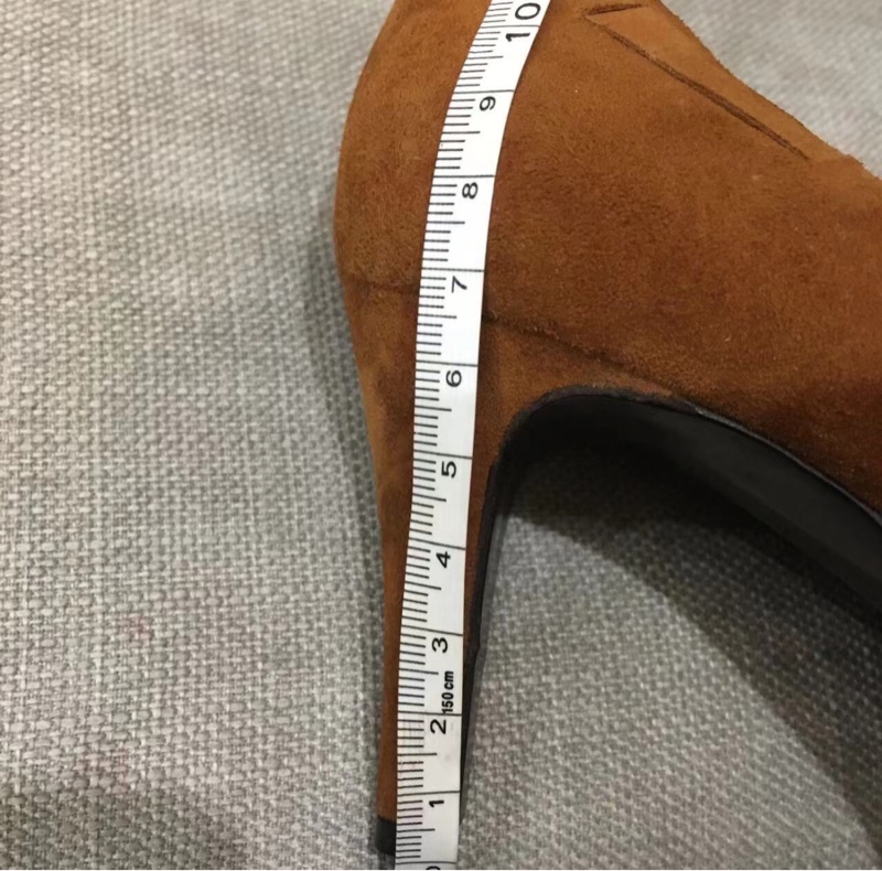 【97新✨超級低價🤩復古有氣質💫】Hermes愛馬仕中古高跟鞋37碼 鹿絨皮棕色-8