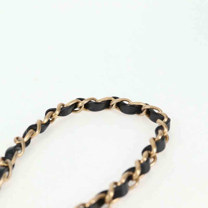 【日本直送】香奈兒 (CHANEL) 絎縫鏈條單肩包，羊皮材質，黑色，金色雙C標誌，正品編號 127795SAM-13