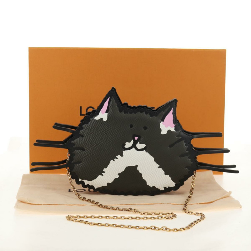 【日本直送】路易威登 Epi 貓臉手拿包 灰色 LV 正品 142442SAM-11