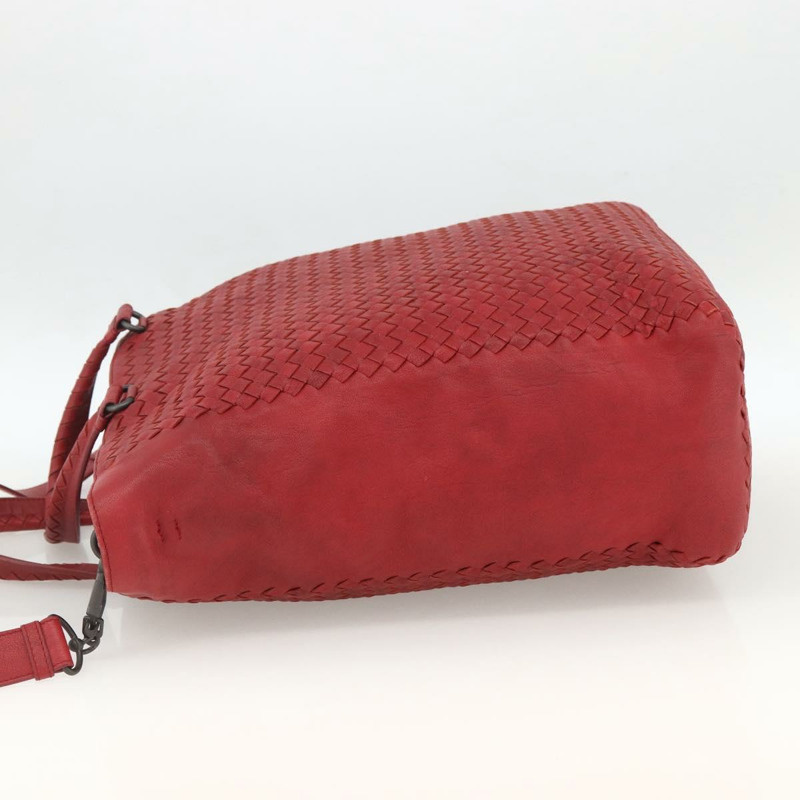 【日本直送】BOTTEGA VENETA INTRECCIATO 皮革雙肩包 紅色 正品 173980A-2