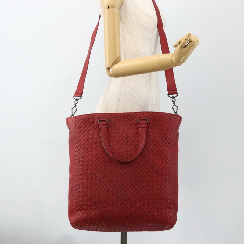 【日本直送】BOTTEGA VENETA INTRECCIATO 皮革雙肩包 紅色 正品 173980A-22
