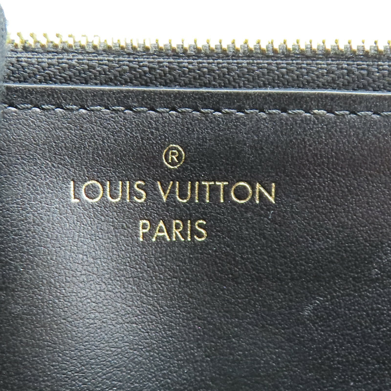 棕色 原花帆布 黑色牛皮 Slim purse 拉鍊長夾 金扣【LOUIS VUITTON LV 路易威登】 M80348-6