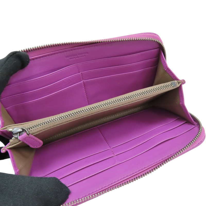 紫色 編織牛皮 拉鍊長夾【BOTTEGA VENETA BV 寶緹嘉】 510643-4