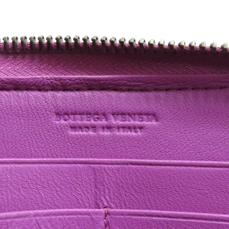 紫色 編織牛皮 拉鍊長夾【BOTTEGA VENETA BV 寶緹嘉】 510643-6