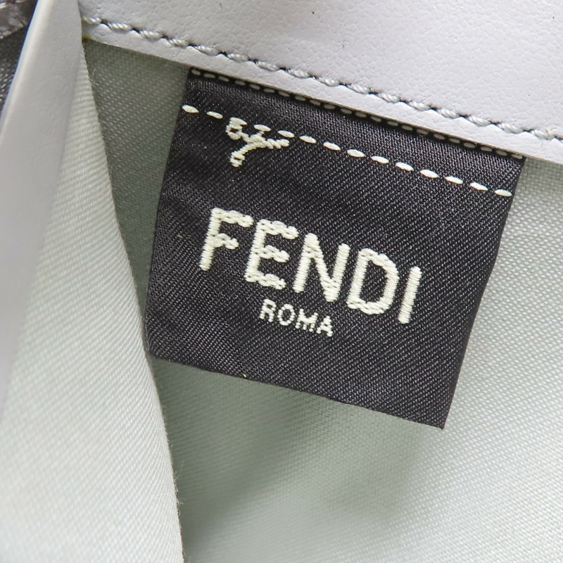 灰色 牛皮 Baguette 小怪獸 鍊帶 扣式長夾【FENDI 芬迪】 8M0365-8