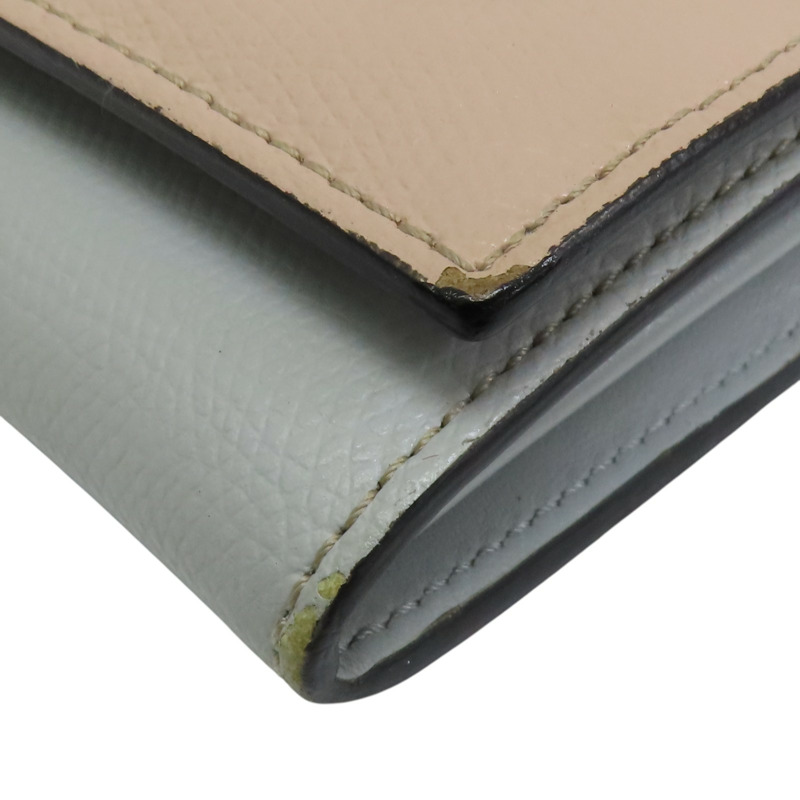 灰色 牛皮 Baguette 小怪獸 鍊帶 扣式長夾【FENDI 芬迪】 8M0365-12