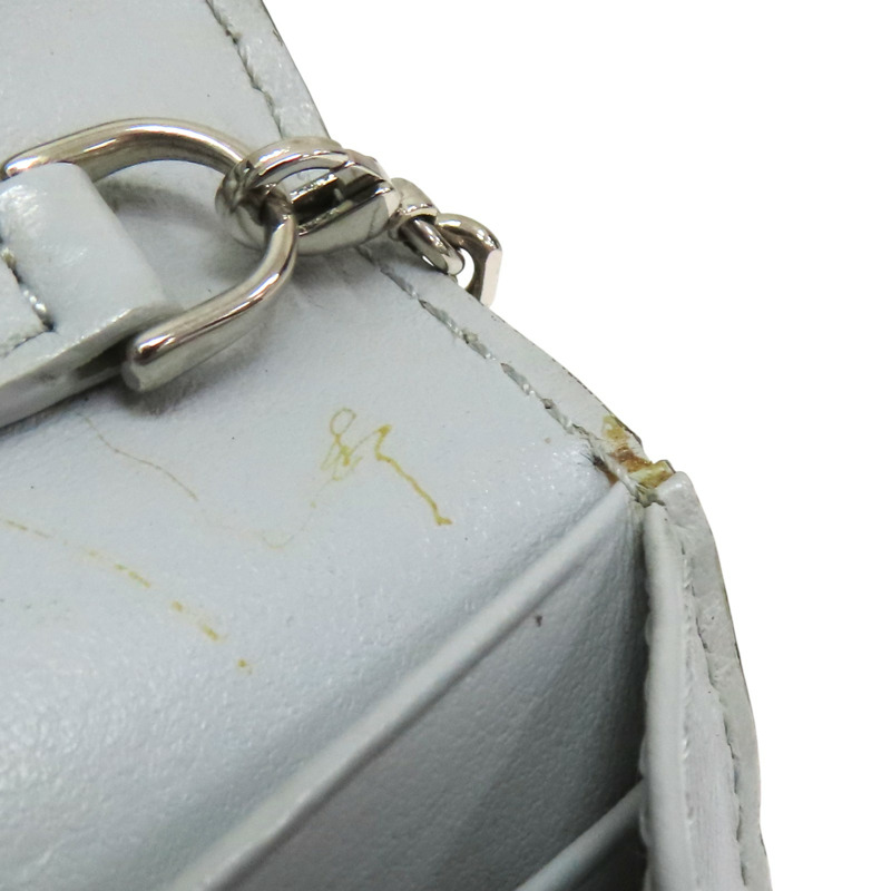 灰色 牛皮 Baguette 小怪獸 鍊帶 扣式長夾【FENDI 芬迪】 8M0365-16