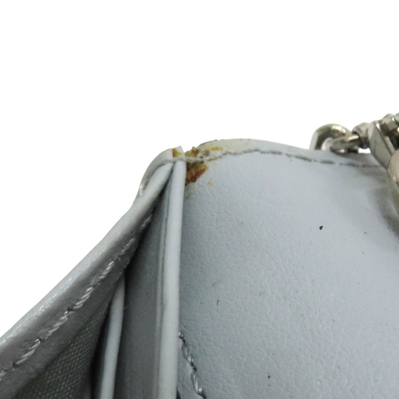 灰色 牛皮 Baguette 小怪獸 鍊帶 扣式長夾【FENDI 芬迪】 8M0365-17