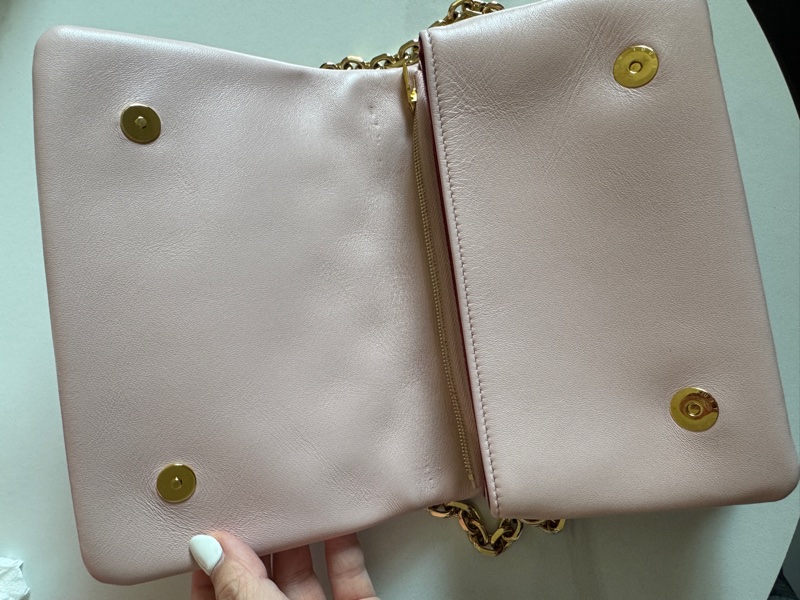 98新 lv 絕版2021 粉色壓紋兩段式鏈子包！-3