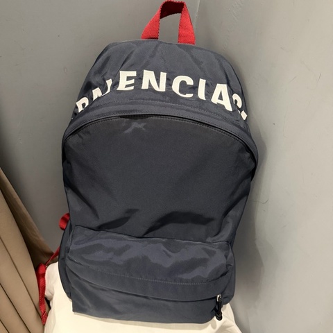 Balenciaga 巴黎世家電繡字母後背包 深藍