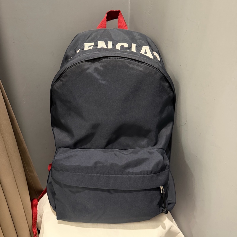 Balenciaga 巴黎世家電繡字母後背包 深藍-1