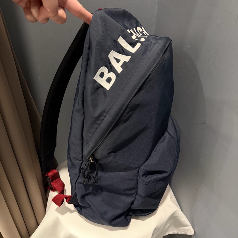 Balenciaga 巴黎世家電繡字母後背包 深藍-3
