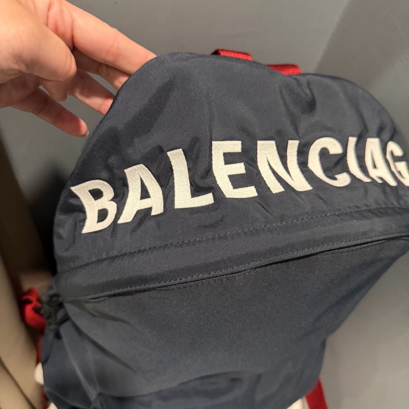 Balenciaga 巴黎世家電繡字母後背包 深藍-5