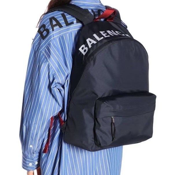 Balenciaga 巴黎世家電繡字母後背包 深藍-38