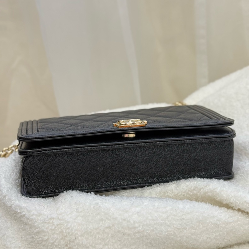 （國外購證全配）全新閒置Chanel boy woc 黑荔枝皮-2