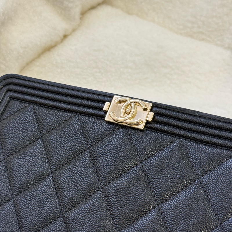 （國外購證全配）全新閒置Chanel boy woc 黑荔枝皮-5
