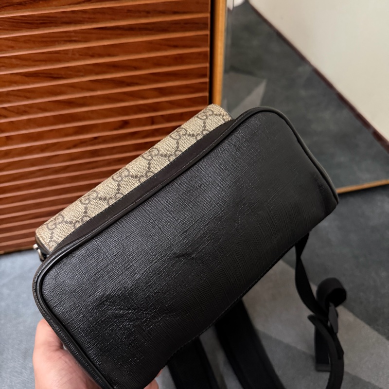 Gucci Supreme 經典雙G印花拼接輕便後背包-4