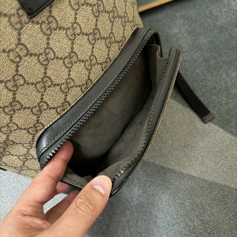 Gucci Supreme 經典雙G印花拼接輕便後背包-5