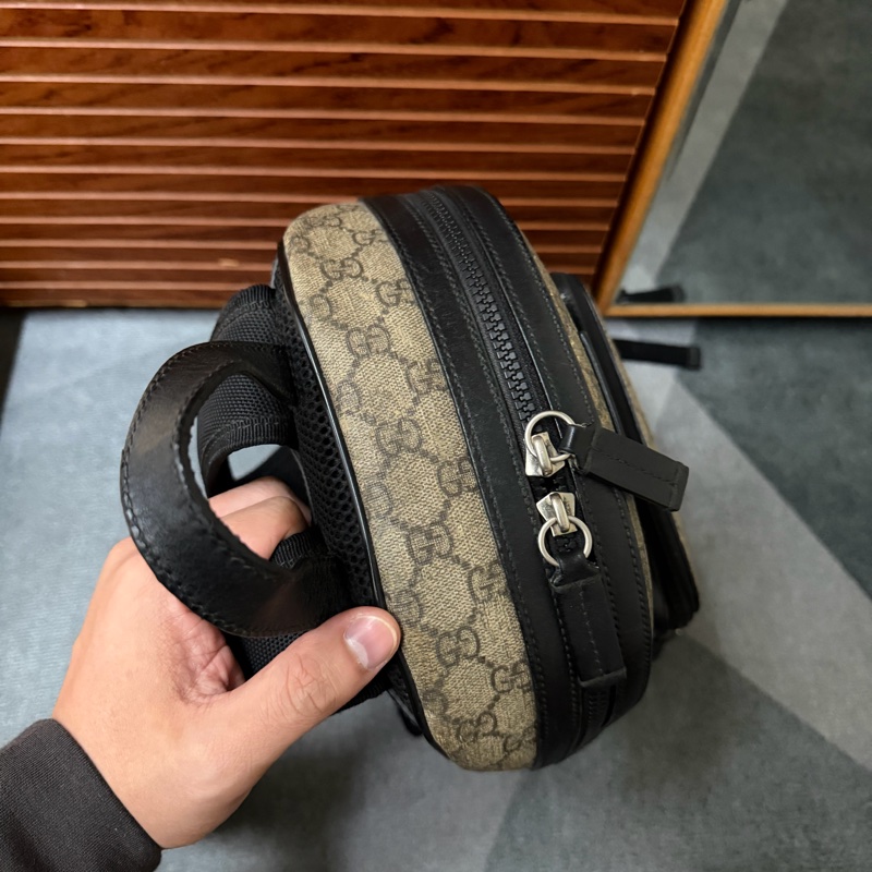 Gucci Supreme 經典雙G印花拼接輕便後背包-6