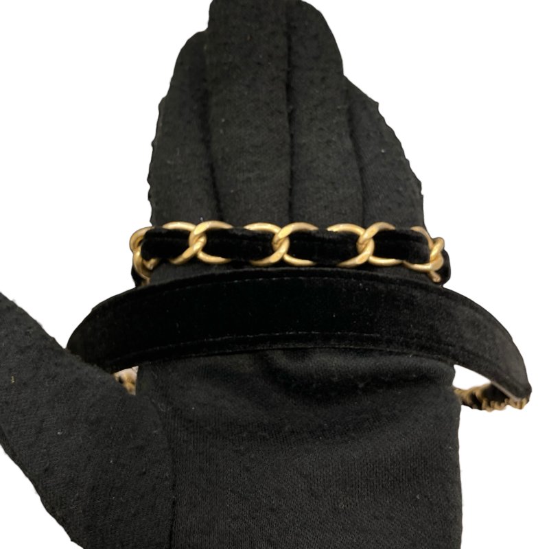 CHANEL 經典菱格紋雙蓋鏈條肩背包 絲絨 黑色 金色金具-13