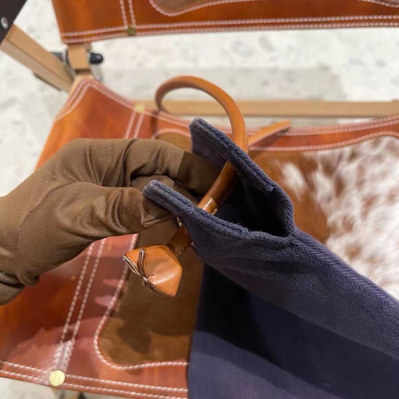 【97新✨入門之選✨全網最低價】Hermes Aline愛馬仕 藍色 帆布袋-5