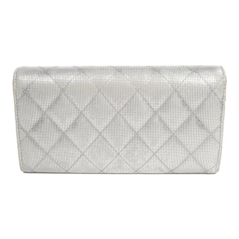 CHANEL 牛皮皮革Long Wallet銀扣長錢包-1