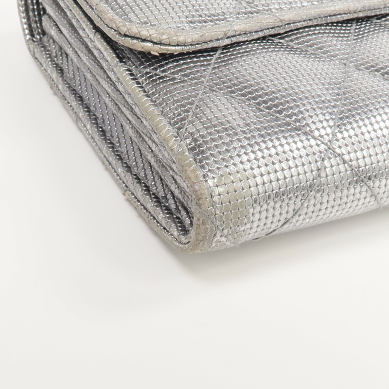 CHANEL 牛皮皮革Long Wallet銀扣長錢包-7