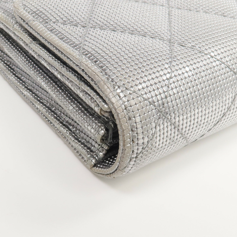 CHANEL 牛皮皮革Long Wallet銀扣長錢包-8