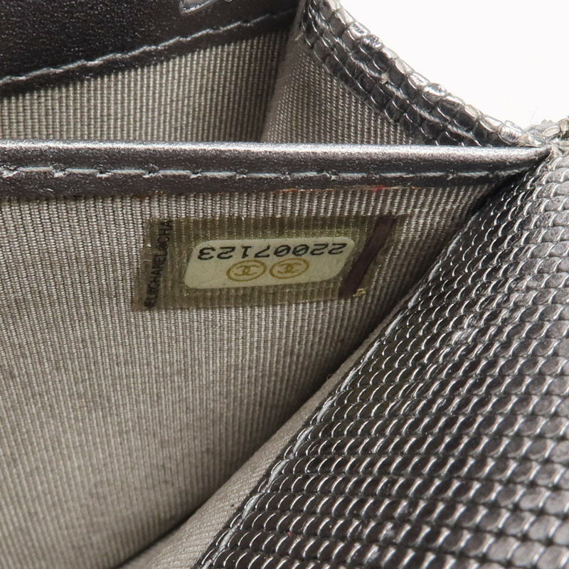 CHANEL 牛皮皮革Long Wallet銀扣長錢包-14