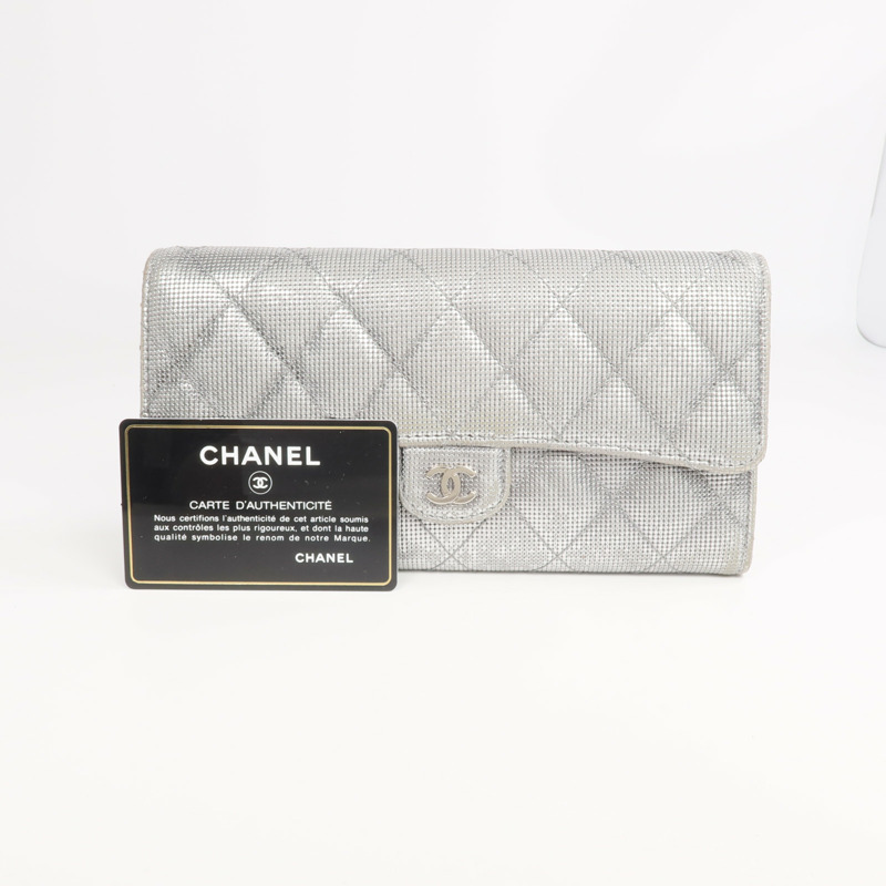 CHANEL 牛皮皮革Long Wallet銀扣長錢包-20