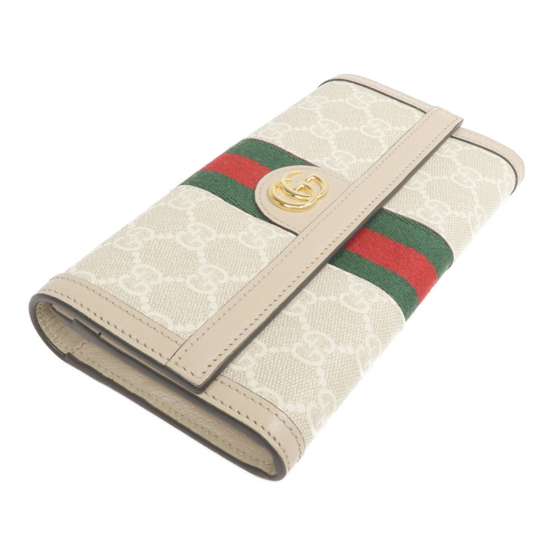 GUCCI 塗層帆布Ophidia GG Continental Wallet金扣長錢包-3