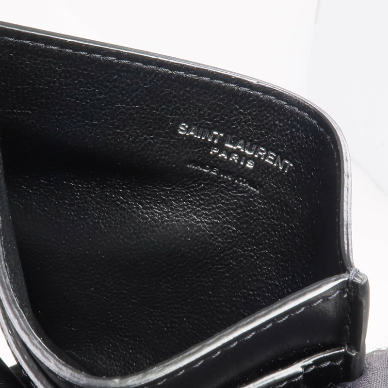 SAINT LAURENT 牛皮皮革Card Case銀扣卡片套-13