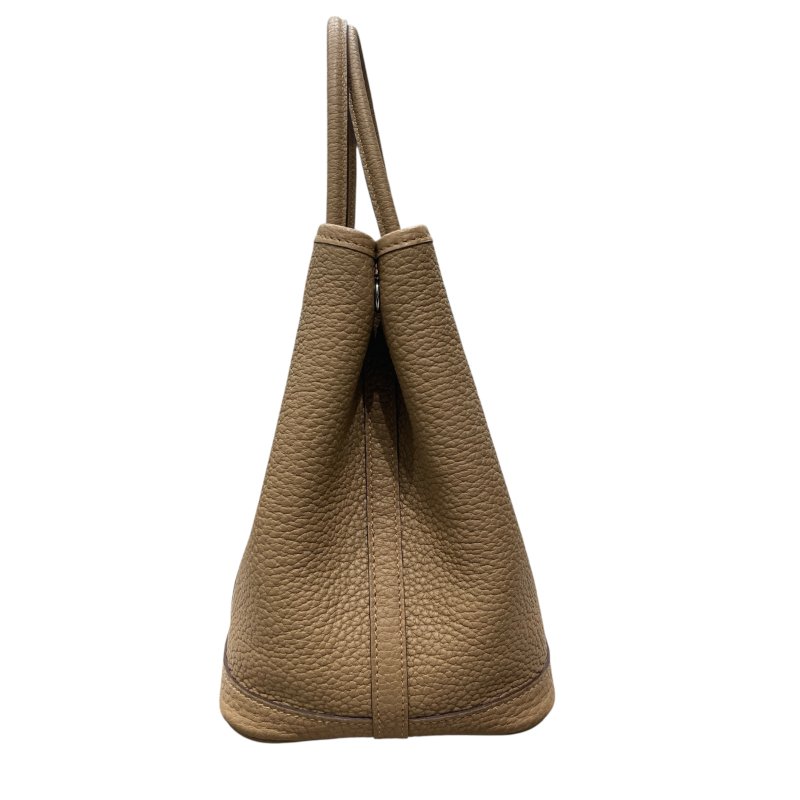 HERMES 愛馬仕 GARDEN PARTY 30 花園包 皮革 焦糖色系 銀扣-3