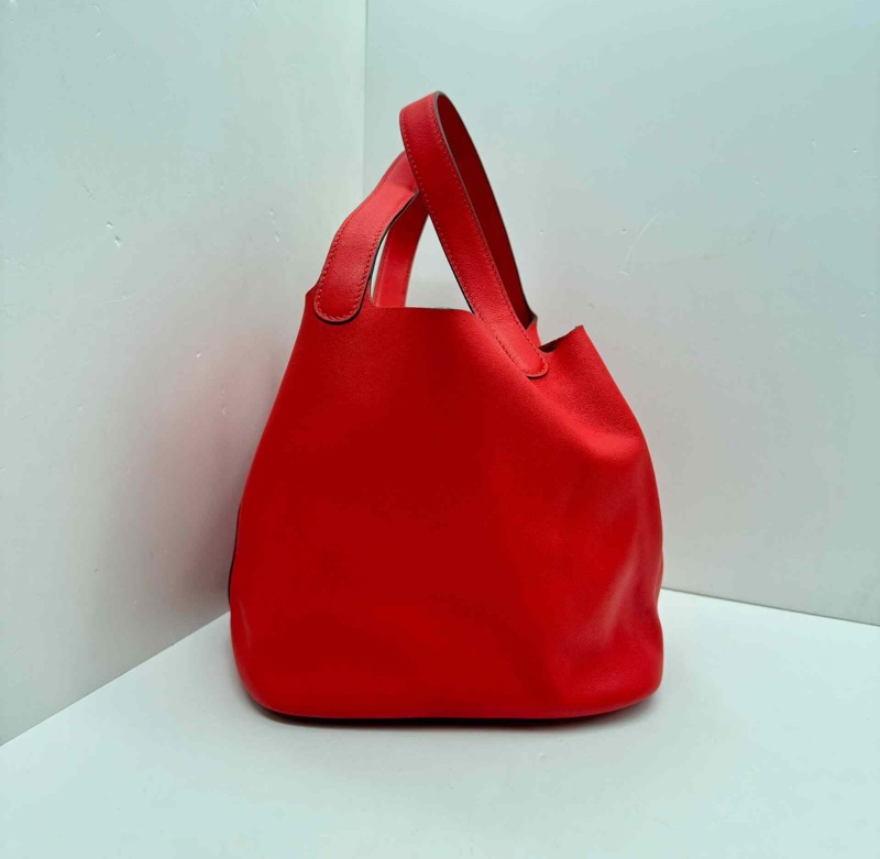 【98新✨全網最低價】Hermes愛馬仕 picotin lock 22菜籃子 紅色銀扣 swift皮-4