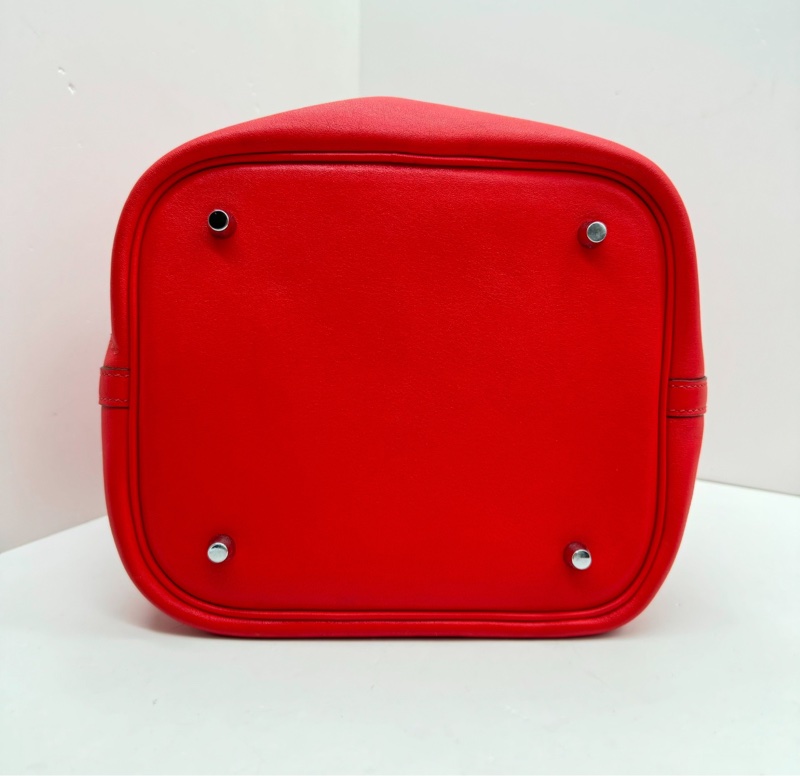 【98新✨全網最低價】Hermes愛馬仕 picotin lock 22菜籃子 紅色銀扣 swift皮-6