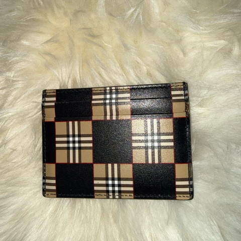 Burberry 格紋拼色皮革卡夾 / 零錢包 (Burberry Check and Leather Card Case)