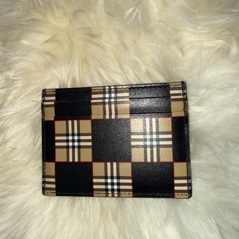 Burberry 格紋拼色皮革卡夾 / 零錢包 (Burberry Check and Leather Card Case)-0