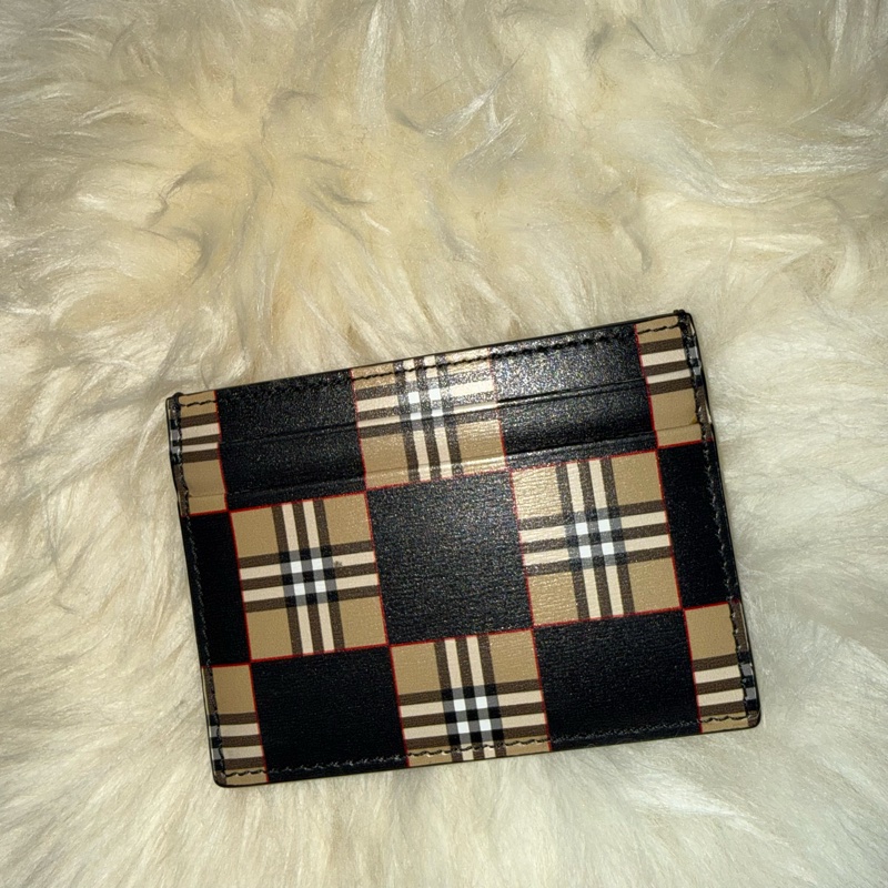 Burberry 格紋拼色皮革卡夾 / 零錢包 (Burberry Check and Leather Card Case)-1