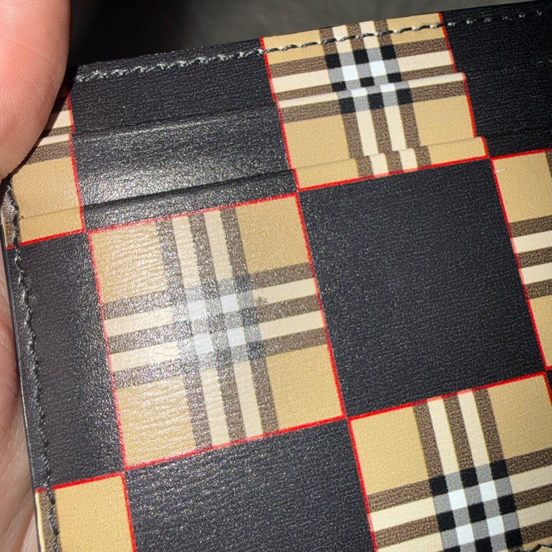 Burberry 格紋拼色皮革卡夾 / 零錢包 (Burberry Check and Leather Card Case)-3