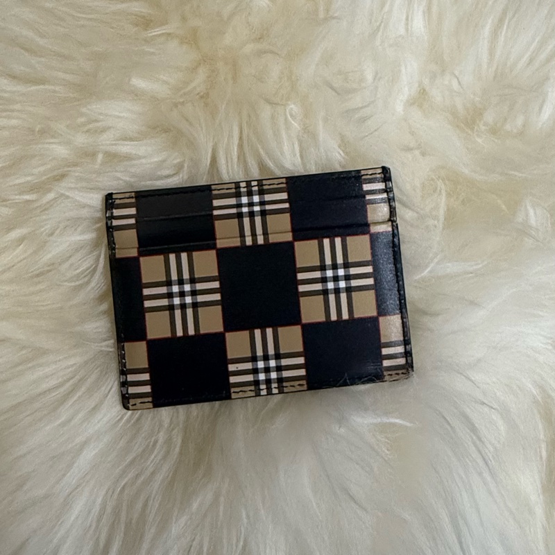 Burberry 格紋拼色皮革卡夾 / 零錢包 (Burberry Check and Leather Card Case)-4