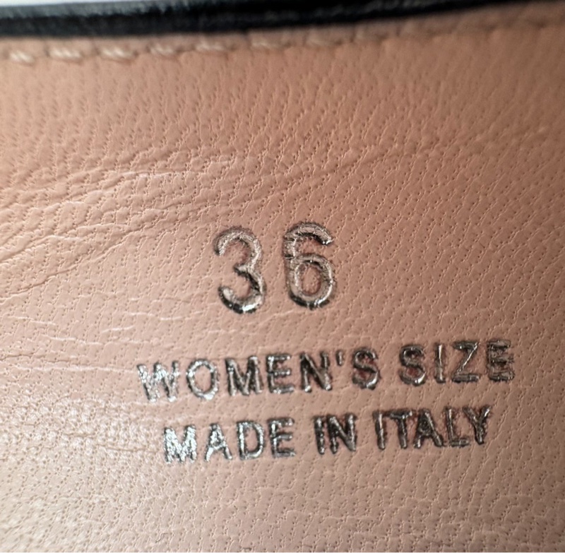 【98新✨黃金36碼🤩】Roger Vivier/RV Trompette黑色尖頭方扣平底鞋-8