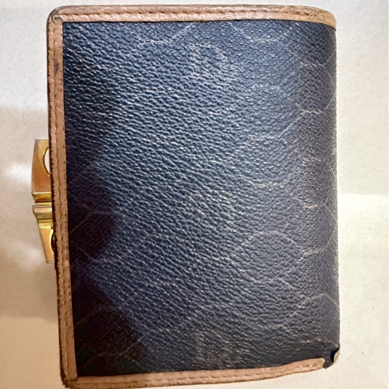 【Vintage Dior】經典黑蜂巢紋古董短夾 / 卡夾(稀有老花系列)-1