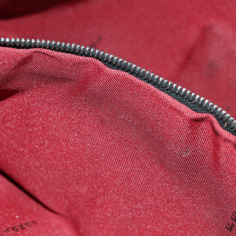 【日本直送】FENDI Zucchino帆布Mamma Baguette單肩包 紅色銀色 正品 150613V-10