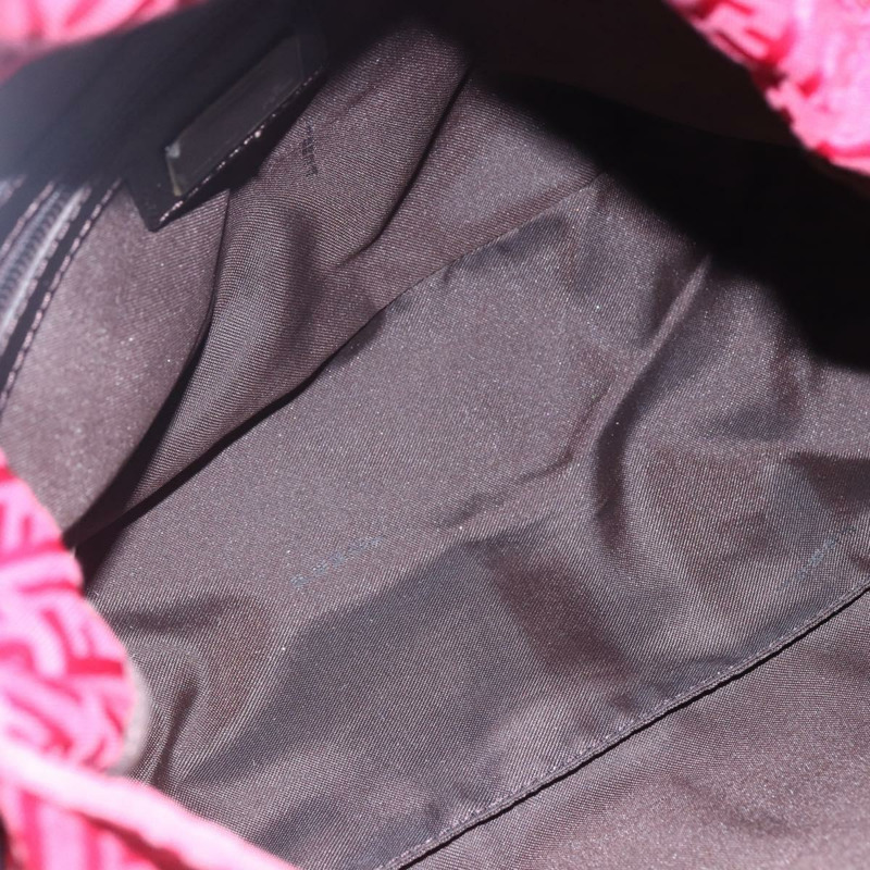 【日本直送】FENDI Zucchino帆布Mamma Baguette單肩包 紅色銀色 正品 134350V-9