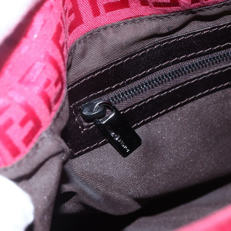 【日本直送】FENDI Zucchino帆布Mamma Baguette單肩包 紅色銀色 正品 134350V-18