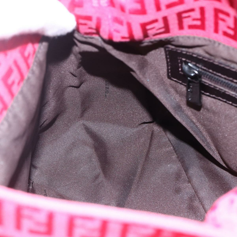 【日本直送】FENDI Zucchino帆布Mamma Baguette單肩包 紅色銀色 正品 134350V-20