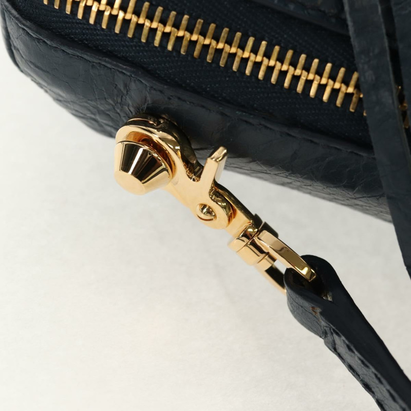【日本直送】BALENCIAGA 經典記者單肩背包，皮革材質，海軍藍/金色，貨號 488795，正品 am10138V-8