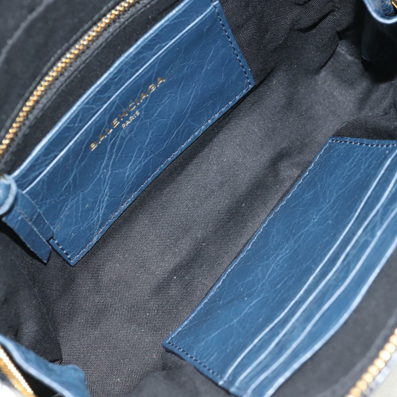 【日本直送】BALENCIAGA 經典記者單肩背包，皮革材質，海軍藍/金色，貨號 488795，正品 am10138V-9
