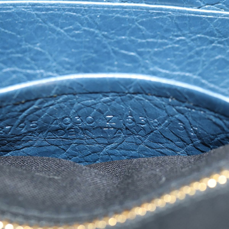 【日本直送】BALENCIAGA 經典記者單肩背包，皮革材質，海軍藍/金色，貨號 488795，正品 am10138V-10